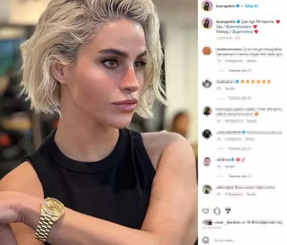 Büşra Pekin sın hali dikkat çekti!